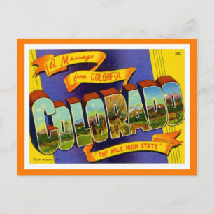 Colorado Grußworte von US-Staaten Postkarte