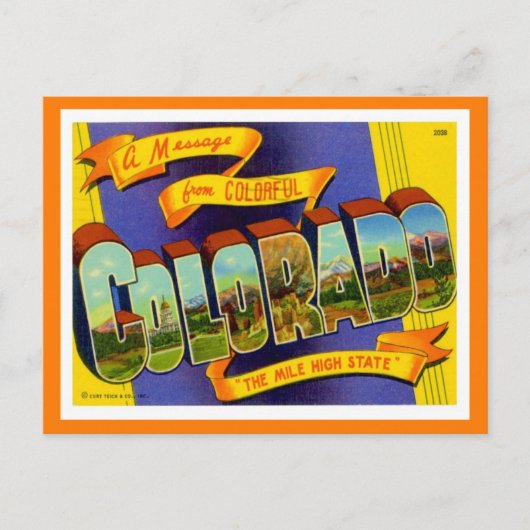 Colorado Grußworte von US-Staaten Postkarte (Vorderseite)