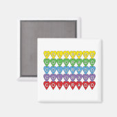 Colorado Hearts Rainbow Pattern Magnet (Vorderseite/Rückseite)