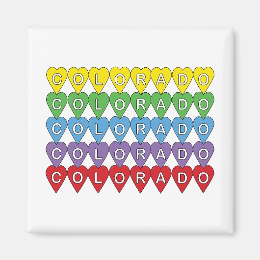 Colorado Hearts Rainbow Pattern Magnet (Vorne)