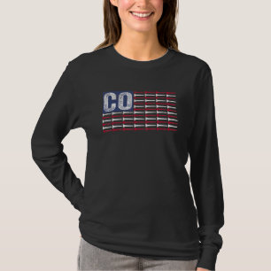 Colorado Heimatstaat Co Amerikanische Flagge Patri T-Shirt