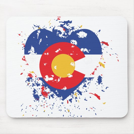 Colorado-Herz-Paint-Spritzer Mousepad (Vorne)