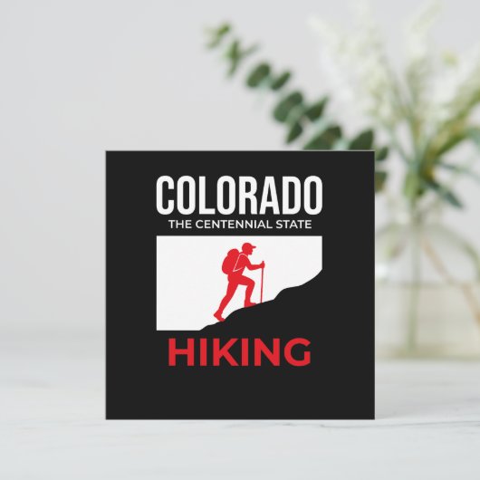 Colorado Hiking – The Centennial State USA Einladung (Stehend Vorderseite)