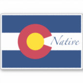 Colorado-Indianerflagge Aufkleber (Vorderseite)