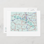 Colorado Interstate Karte Postkarte (Vorne/Hinten)