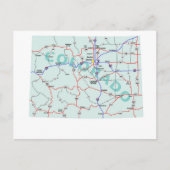 Colorado Interstate Karte Postkarte (Vorderseite)