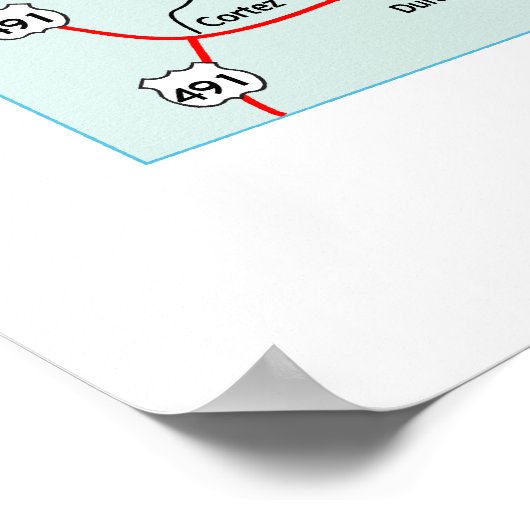 Colorado Interstate Map Poster (Ecke)