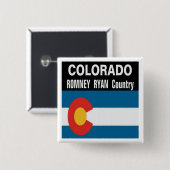 COLORADO ist Romney Ryan Land-Knopf Button (Vorne & Hinten)