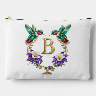 Colorado Kolibri & Akeleiblume Brief B Hochzeit Zubehörtasche