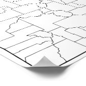 Colorado Landkreises Leere Kontur Karte Poster (Ecke)