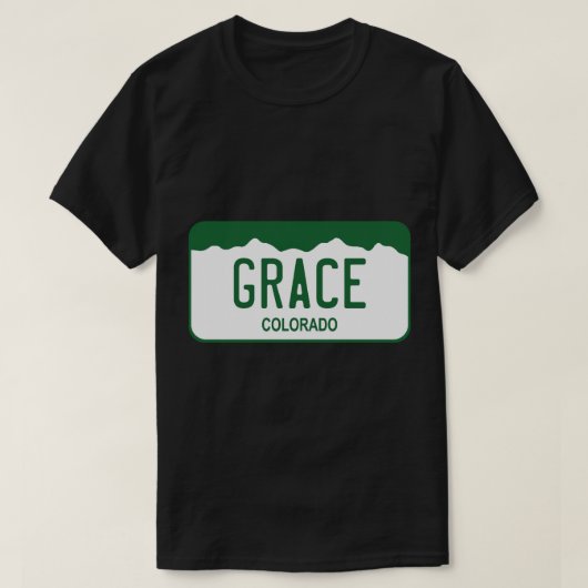 Colorado License Plate - Grace T-Shirt (Design vorne)