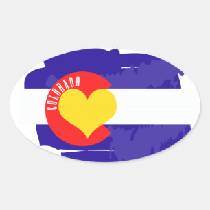 Colorado-Liebe Ovaler Aufkleber
