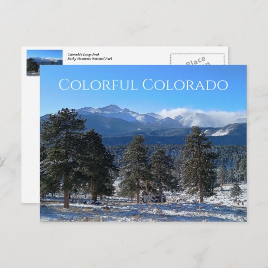 Colorado Longs Peak Rocky Park Postkarte (Vorne/Hinten)