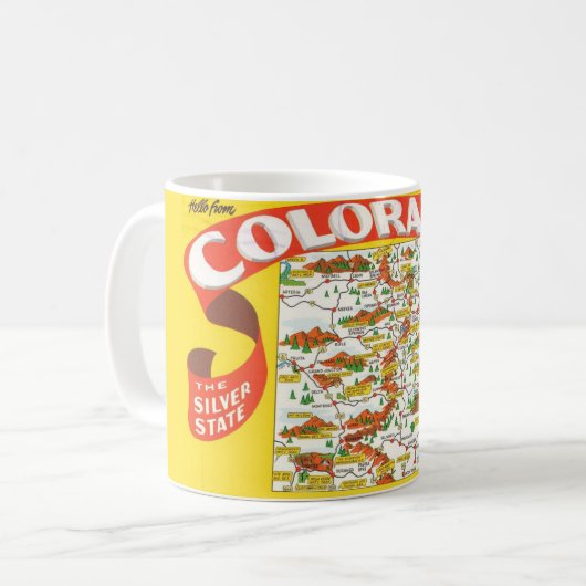 Colorado Map-Tasse Kaffeetasse (Vorderseite Links)