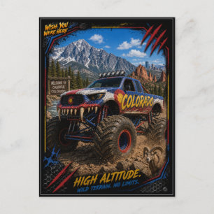 Colorado Monster Truck Gelände Kunst Postkarte