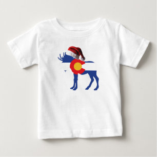 Colorado Moose mit einem Weihnachtshut Baby T-shirt