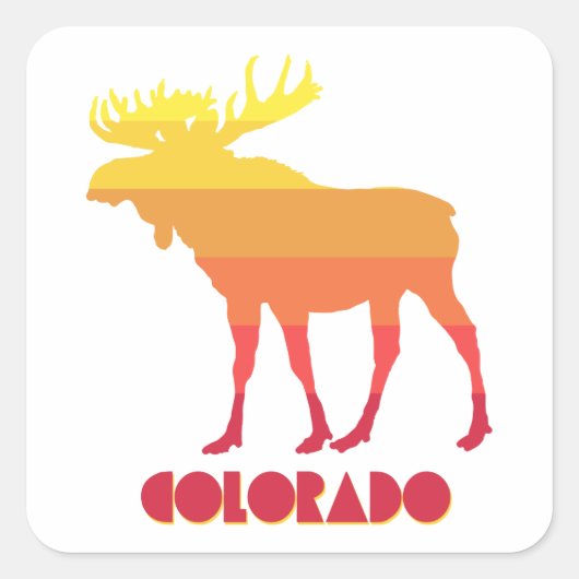 Colorado Moose Quadratischer Aufkleber (Vorderseite)