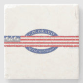 Colorado-Mountain-and-USA-Flag-Gray Steinuntersetzer (Vorderseite)