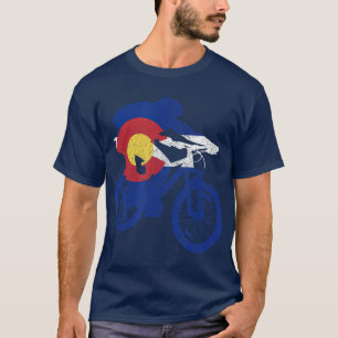 Colorado Mountain Bike MTB Fahne Rad Berg T-Shirt