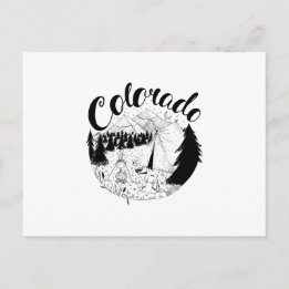 Colorado Mountain Camper Ink Illustration Postkarte