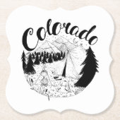Colorado Mountain Camper Ink Zeichnend Untersetzer (Vorderseite)