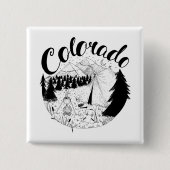 Colorado Mountain Camping Tinte Zeichnend Button (Vorderseite)