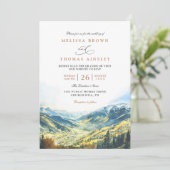 Colorado Mountain Destination QR Code Wedding Einladung (Stehend Vorderseite)