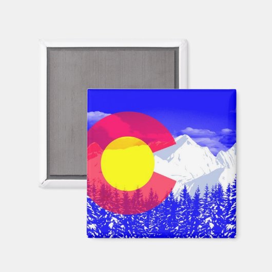 Colorado Mountain Flag Magnet (Vorderseite/Rückseite)