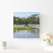 Colorado Mountain Lake Square Quadratische Wanduhr (Zuhause)