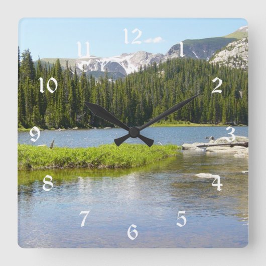 Colorado Mountain Lake Square Quadratische Wanduhr (Vorderseite)