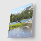 Colorado Mountain Lake Square Quadratische Wanduhr (Winkel)