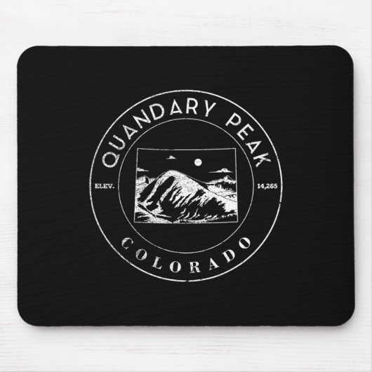 Colorado Mountain State Form Wanderung Quandary Pe Mousepad (Vorne)