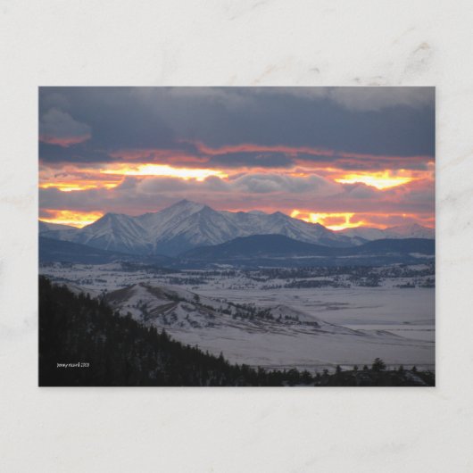 Colorado Mountain Sunset Postcard Postkarte (Vorderseite)