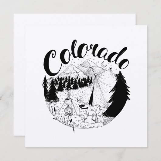 Colorado Mountain Travel Ink Zeichnend (Vorne/Hinten)