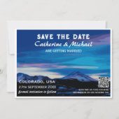 Colorado Mountain Wedding Travel QR Code Save The Date (Vorderseite)
