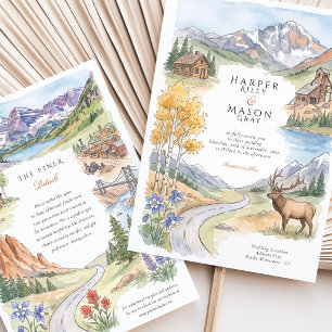 Colorado Mountain Wildflower Rahmen Hochzeit Einladung