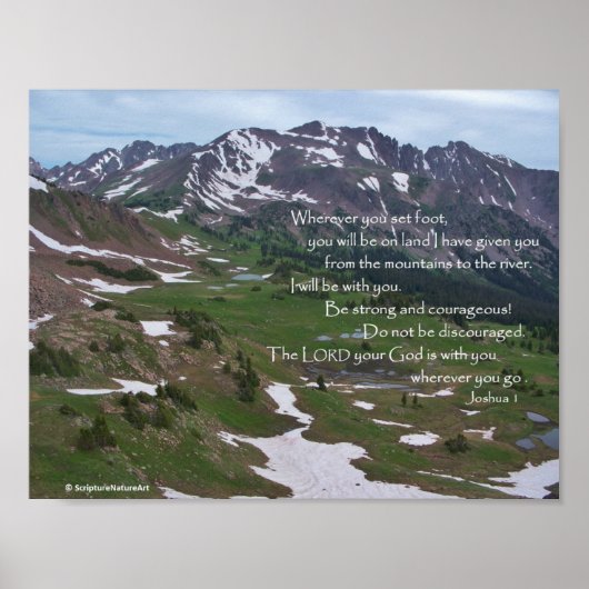 Colorado Mountains, Gott ist mit dir, Joshua 1, Poster (Vorne)