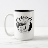 Colorado Mountains Ink Zeichnend Zweifarbige Tasse (Links)
