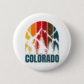 Colorado Mountains Retro Button (Vorderseite)