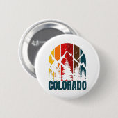 Colorado Mountains Retro Button (Vorne & Hinten)