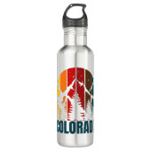 Colorado Mountains Retro Edelstahlflasche (Vorderseite)
