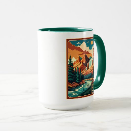 Colorado Mountains Retro Farben Tasse (VorderseiteRechts)