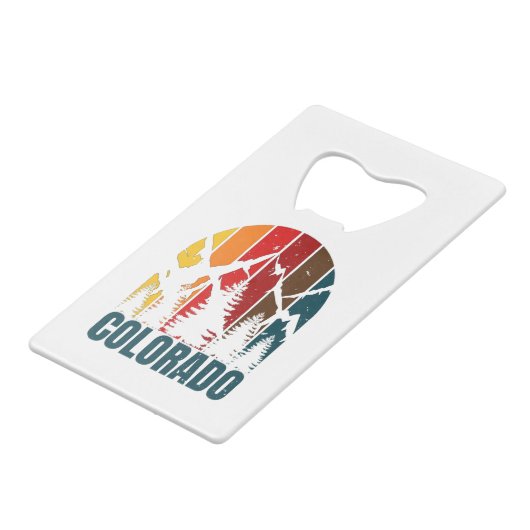 Colorado Mountains Retro Geldbeutel Flaschenöffner (Rückseite Schrägansicht)