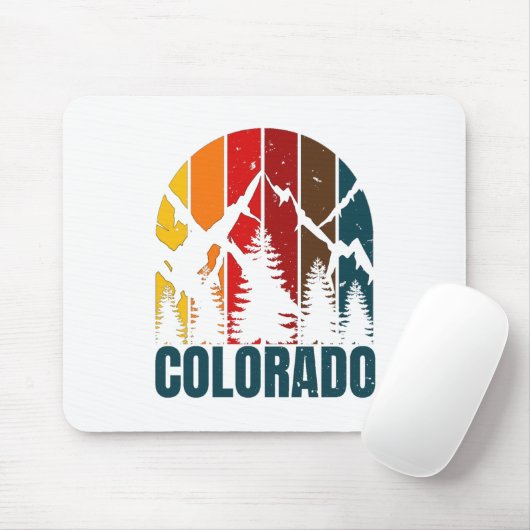 Colorado Mountains Retro Mousepad (Mit Mouse)