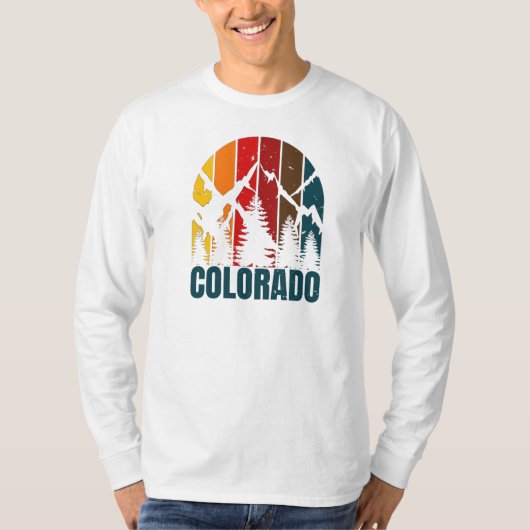 Colorado Mountains Retro T-Shirt (Vorderseite)