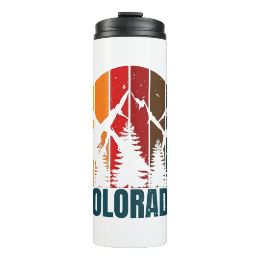 Colorado Mountains Retro Thermosbecher (Vorderseite)