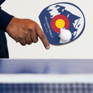 Colorado Mountains Vintag Co Flag Souvenirs Tischtennis Schläger