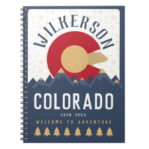 Colorado Mountains Vintage Co Flag Souvenirs Notizblock