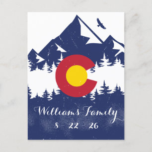 Colorado Mountains Vintage Co Flag Souvenirs Postkarte