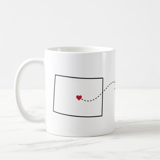 Colorado nach Florida - Heart2Heart Kaffeetasse (Links)